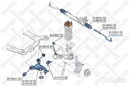 Наконечник рулевой правый Volvo S60/V70/S80 all