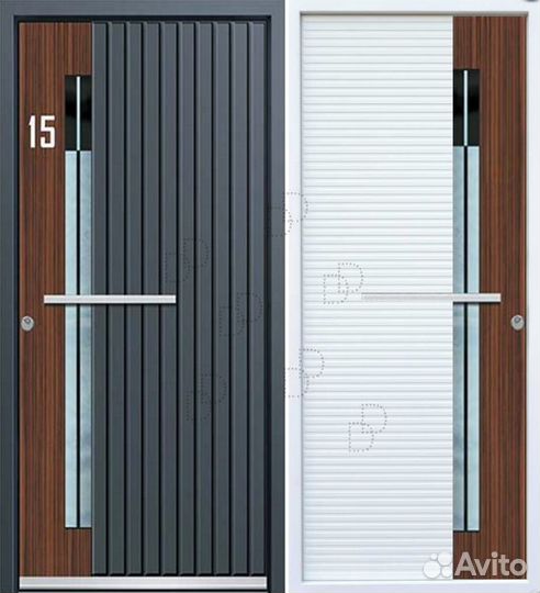 Трехконтурная входная дверь с терморазрывом