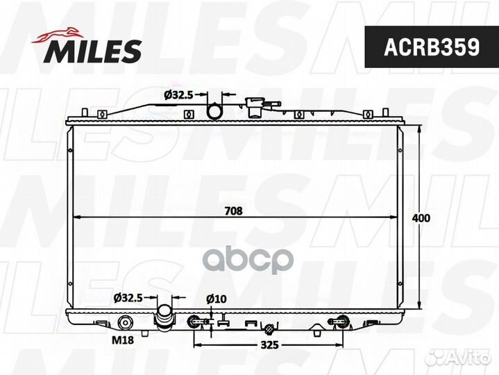 Радиатор honda accord 2.4 03- паяный acrb359 Miles