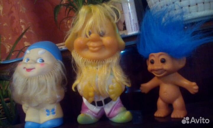 Советские резиновые игрушки, куклы современные