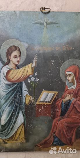 Живописная икона.19в. Благовещение. 31х26см