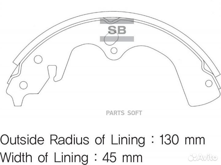 Sangsin brake SA018 Колодки торм.бараб. комплект 4