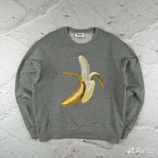 Свитшот acne studios casey banana crew sweat