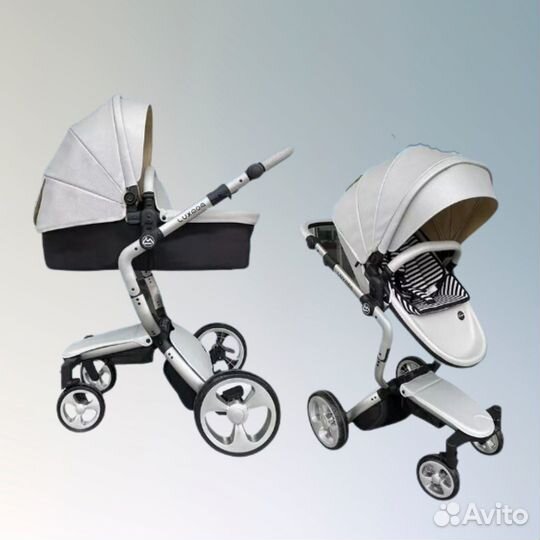 Детская коляска Luxmom A-68 2в1 серебро