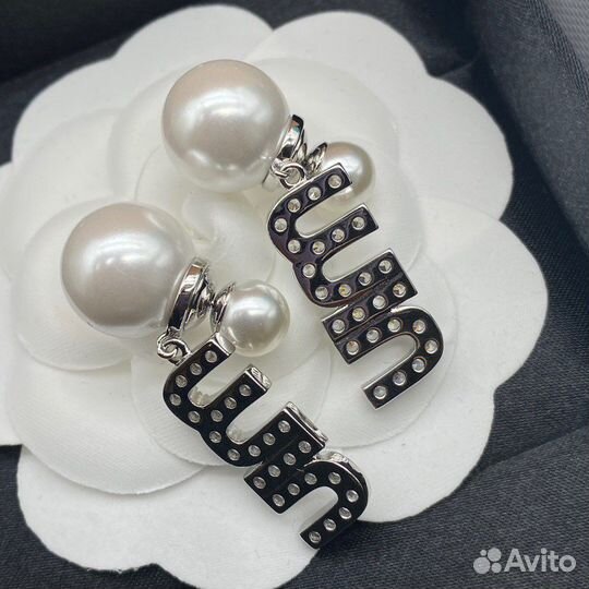 Серьги miu miu премиум