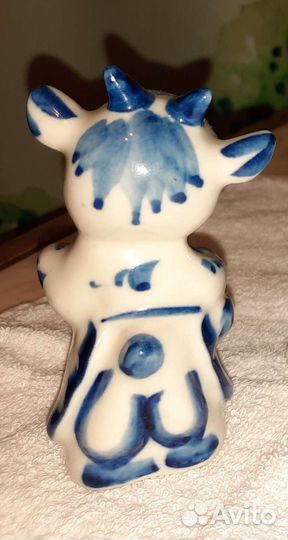 Гжель фигурка Коза авторская Козлик