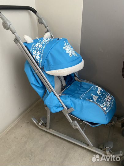Санки коляска на колесах geburt