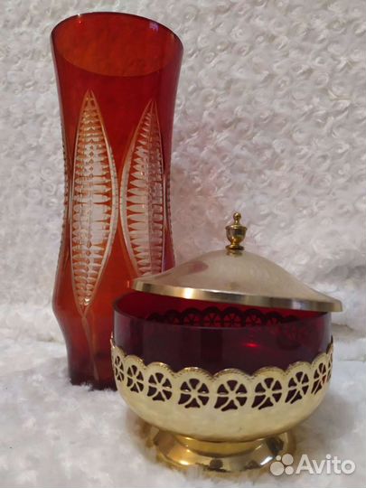 Вазы цветное стекло керамика СССР