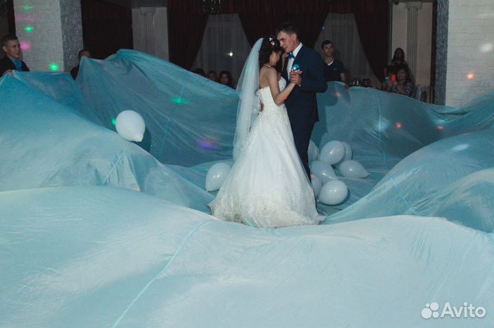 Ткань полиэстер нежно голубая