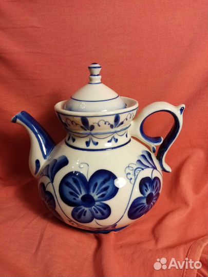 Заварочный чайник, гжель, фарфор