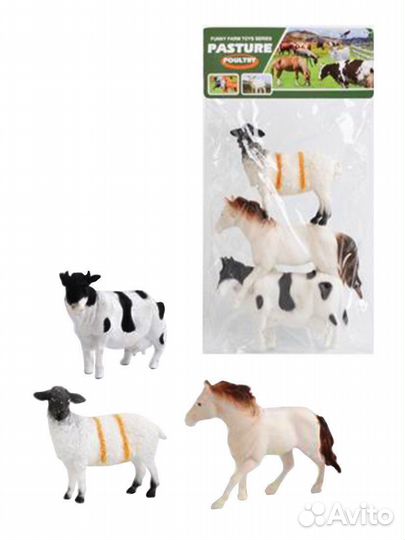 Набор фигурок Домашние животные, 3 предм., пакет