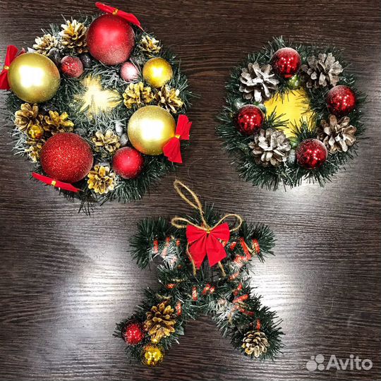 Венок рождественский, декор на Новый год