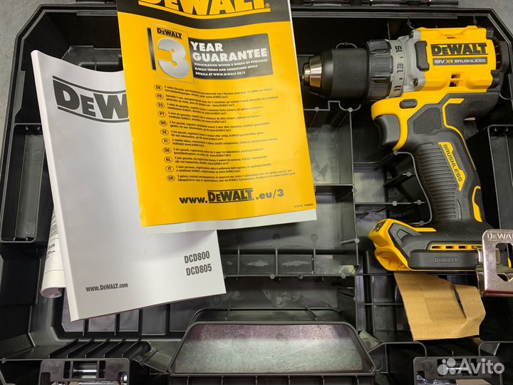Бесщеточный шуруповерт dewalt DCD800NT 18В европа