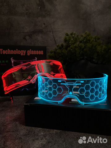 Светящиеся очки (неоновые) Cyberpunk style