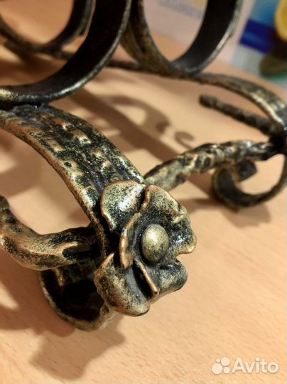 Подставка для 3х винных бутылок кованая