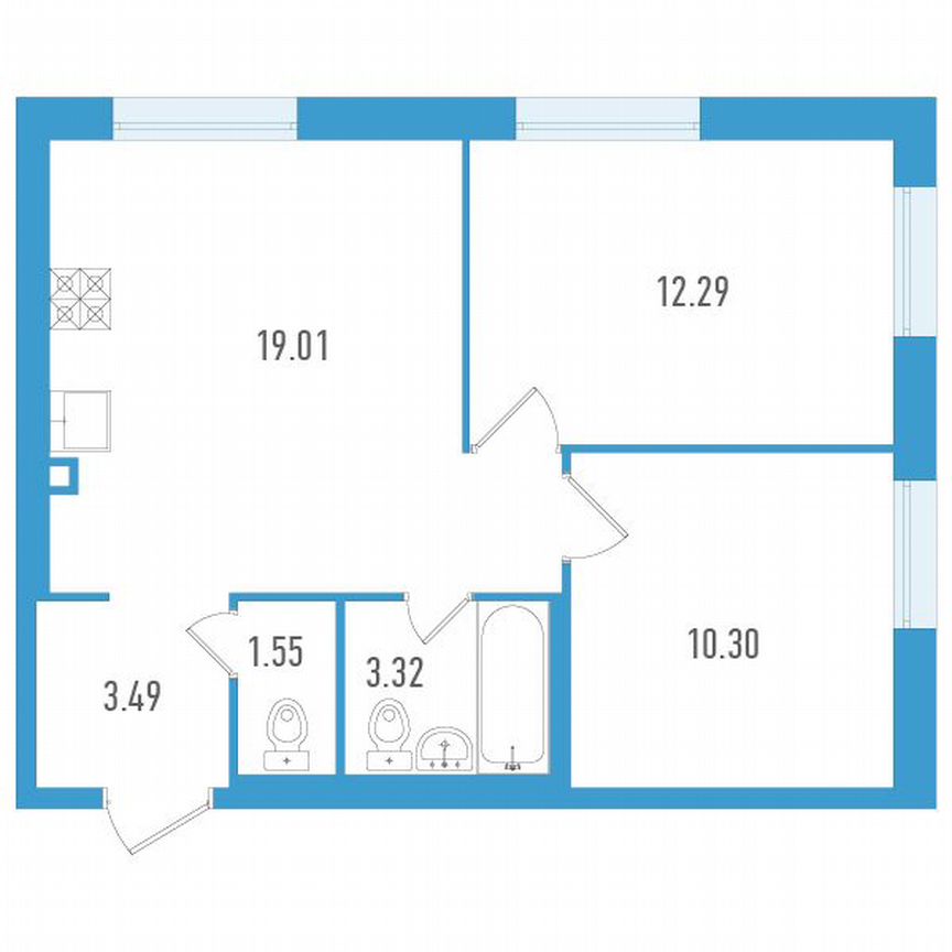 2-к. квартира, 49 м², 2/25 эт.