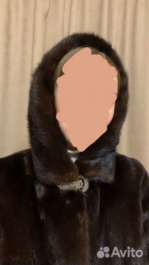 Шуба норковая с капюшоном