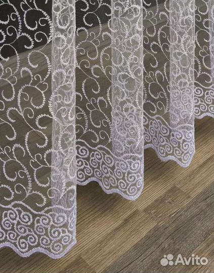 Тюль новый готовый на шторной ленте