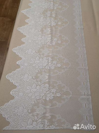 Тюлевая шторка-кафе, кружевная, короткая, б/у