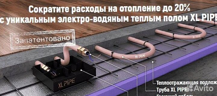 Электро-водяной тёплый пол XL pipe DW-040