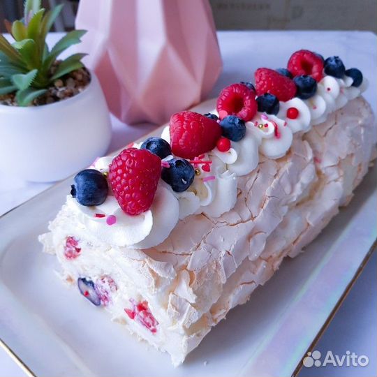 Меренговый рулет, торт