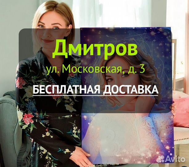 Художественный портрет по фото печать на холсте