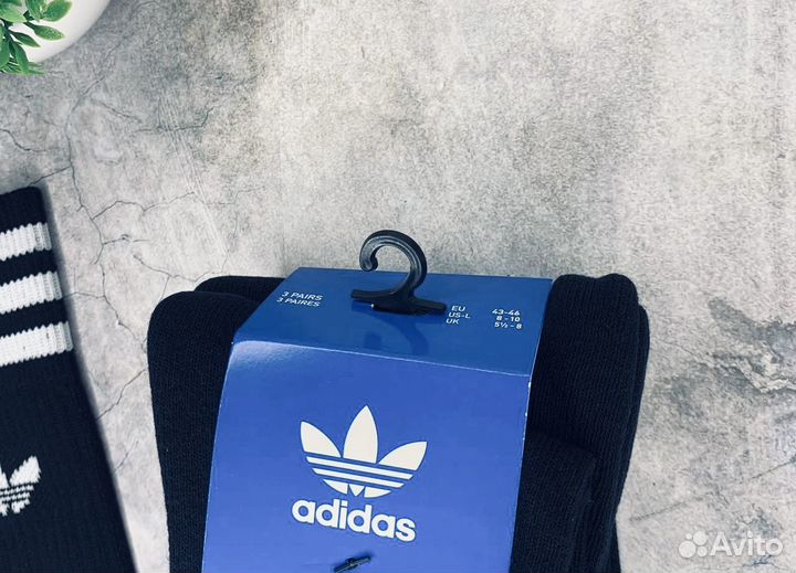 Носки Adidas Solid чёрные оригинал