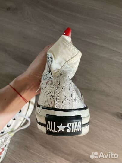 Кеды Converse оригинал белые с рисунком