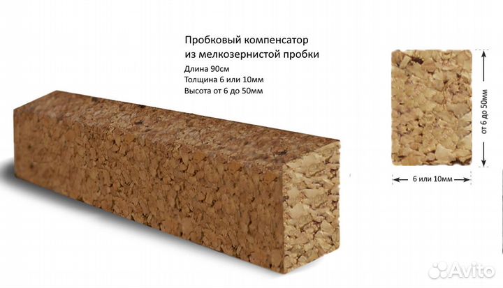 Компенсатор из пробки, гибкий порог