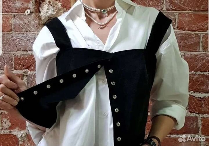 Шляпа, палантин, жилет из натуральной кожи