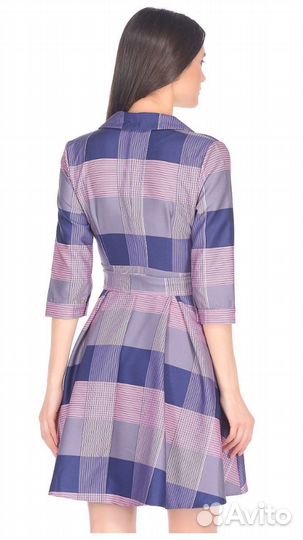 Платье офисное клетка новое