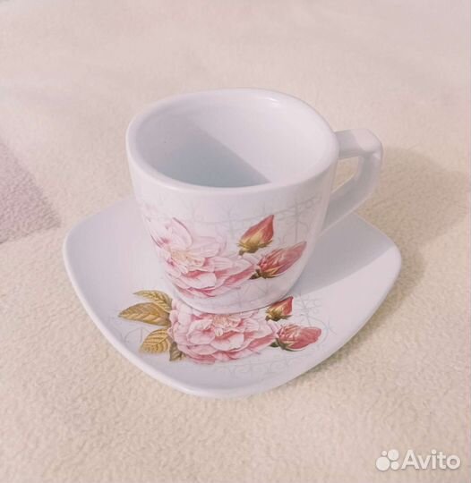 Чашка с блюдцем новый комплект керамика