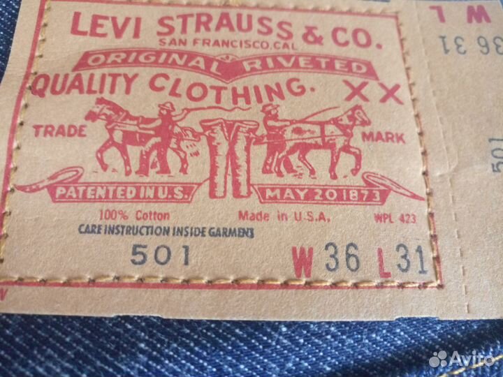 Джинсы levis 501 США 1982 36/30