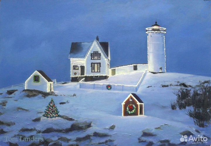 Зимний пейзаж маслом 35х50