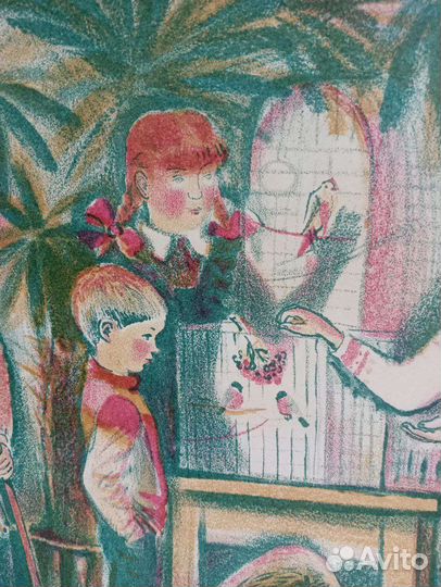 Юннаты Эскараева Л.К. выставочная литография СССР