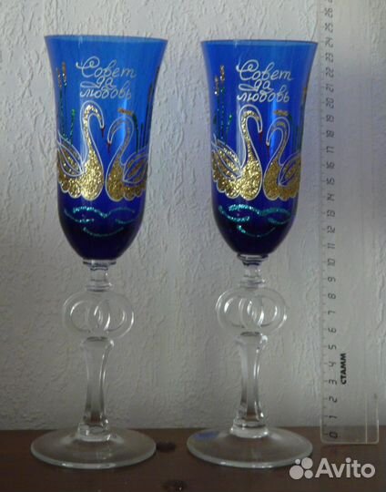 Свадебные бокалы (фужеры). Стекло+хрусталь