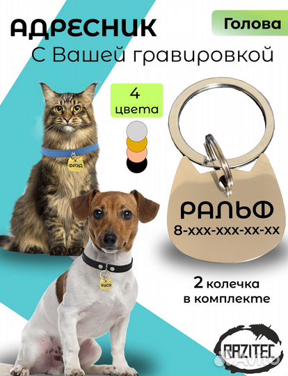 Адресник для собак и кошек - форма головы