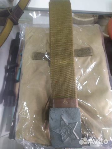 Ремень солдатский брезентовый с бляхой +