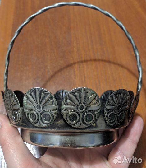 Мельхиоровая переноска для сахарницы