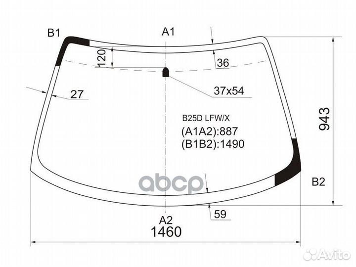 Стекло лобовое Mazda 323 98-03 / Familia 98-03