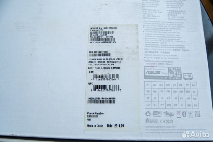 Планшет asus Transformer Pad TF103CG