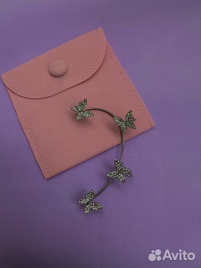 Серьги каффы серебро