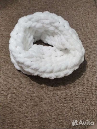 Детский снуд из плюшевой пряжи Alize Puffy (Ализе