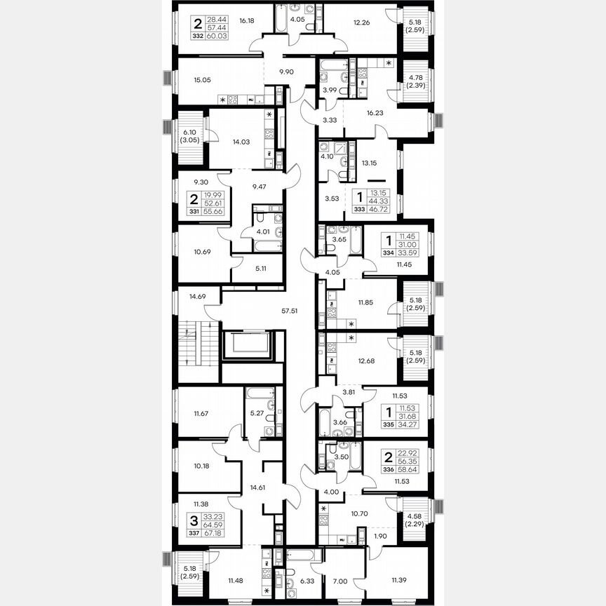 1-к. квартира, 48,5 м², 9/9 эт.
