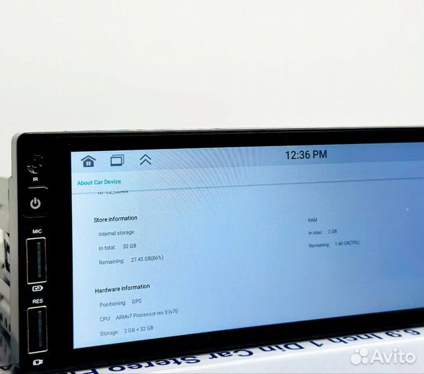 Магнитола 1 din android с экраном 2/32Г6
