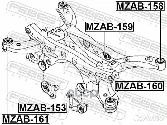 Сайлентблок подушки дифференциала mzab153 Febest