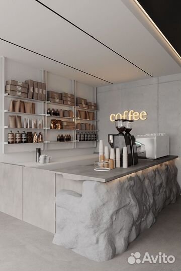 Барная стойка, ресепшен из артбетона