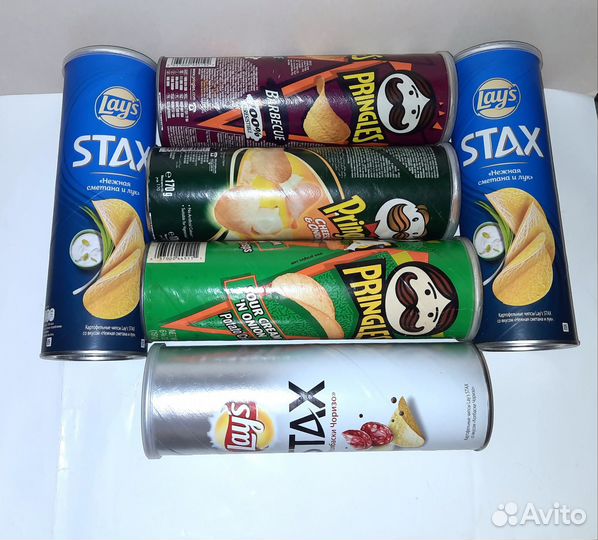 Баночки из-под чипсов 6 штук