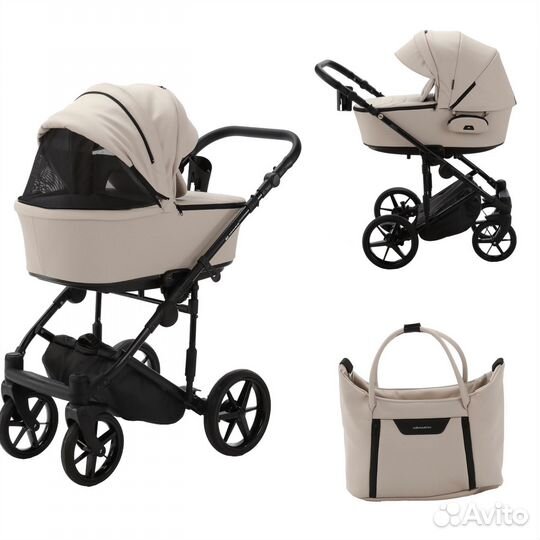 Коляска Adamex Zico Deluxe 2в1, бежевый и серый