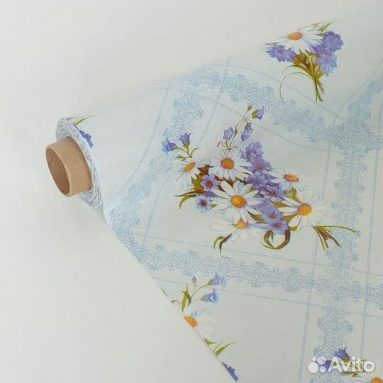 Клеёнка столовая на тканевой основе «Букет ромашек